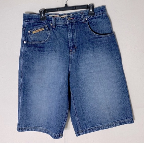 Vintage Brooklyn Xpress Wide Leg Denim jean Shorts 35 - Picture 1 of 11